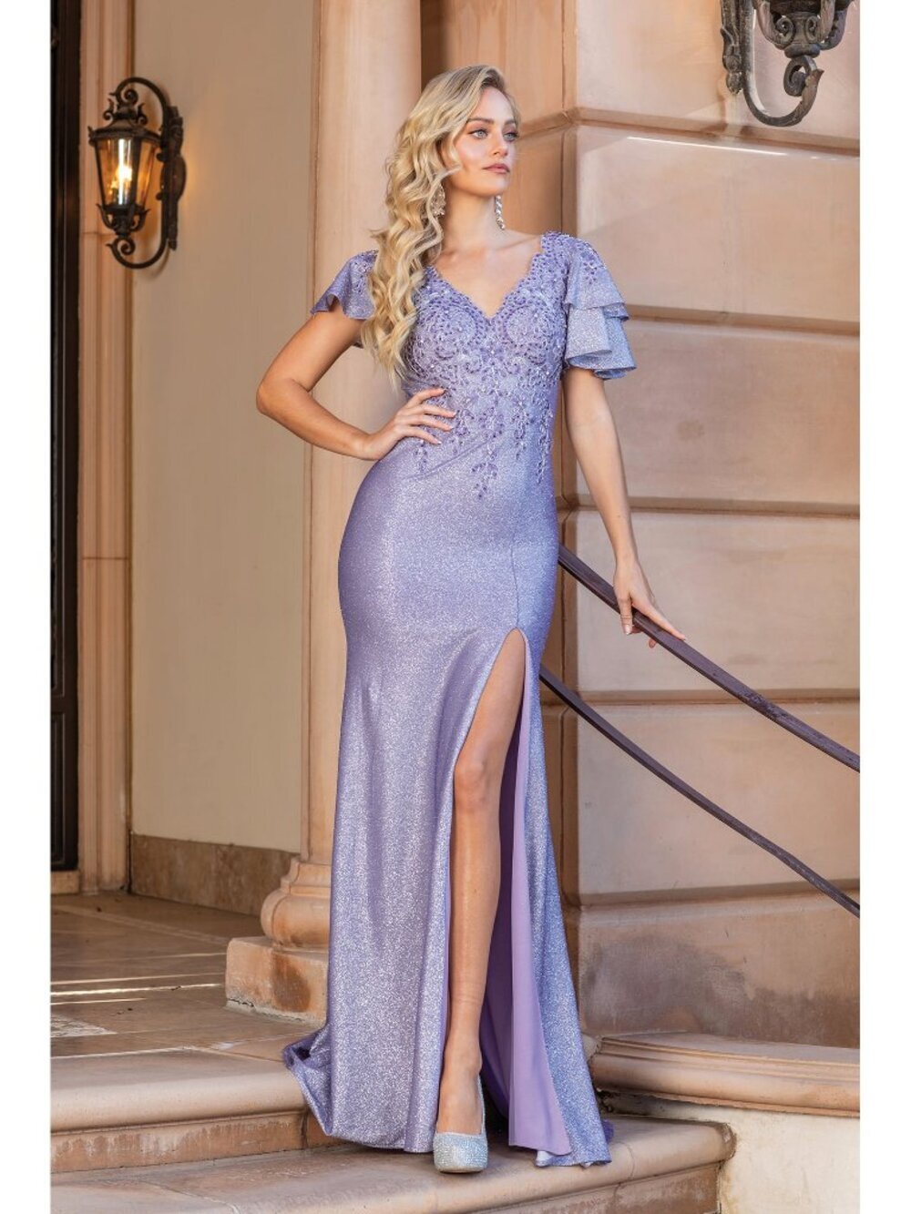 NEW LILAC Evening Gown Floor Length Formal Elegant Stunning 4330